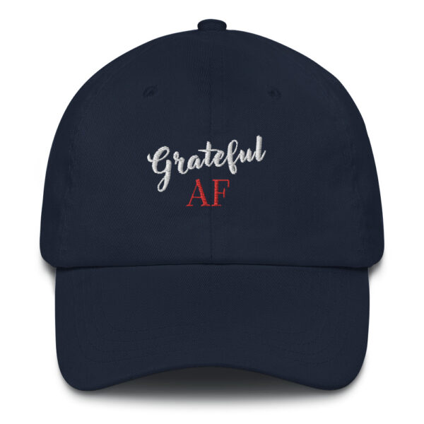 "Grateful AF" baseball cap with embroidered logo - Image 2