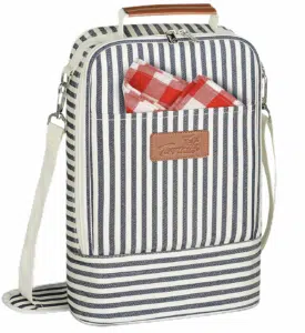Two-bottle striped tote